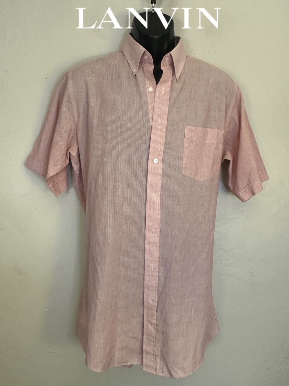 Lanvin Striped Short Sleeve Button Down 16.5 tall Gently worn